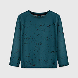 Детский лонгслив Тёмный сине-зелёный с чёрными вкраплениями