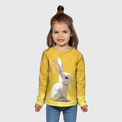 Лонгслив детский Белоснежный кролик, цвет: 3D-принт — фото 2