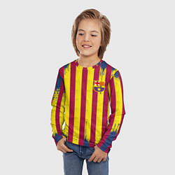 Лонгслив детский Полосатые цвета футбольного клуба Барселона, цвет: 3D-принт — фото 2