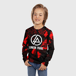 Лонгслив детский Linkin park краски текстуры, цвет: 3D-принт — фото 2