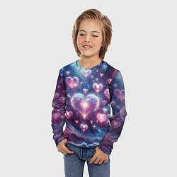Лонгслив детский Космические сердца - звезды, цвет: 3D-принт — фото 2