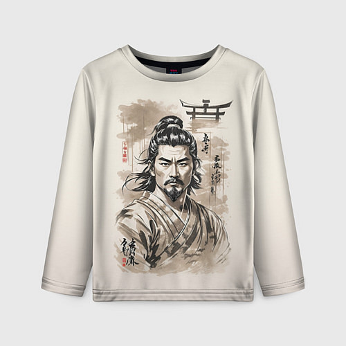 Детский лонгслив Vintage samurai / 3D-принт – фото 1