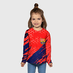 Лонгслив детский Барселона спорт краски текстура, цвет: 3D-принт — фото 2