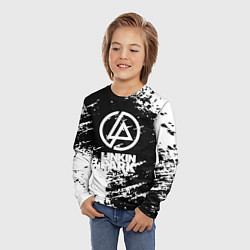 Лонгслив детский Linkin park logo краски текстура, цвет: 3D-принт — фото 2