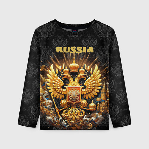 Детский лонгслив Russia gold / 3D-принт – фото 1