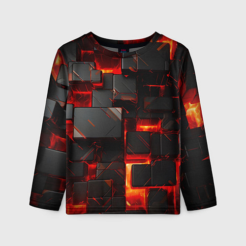 Детский лонгслив Неоновые квадратики / 3D-принт – фото 1