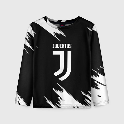 Детский лонгслив Juventus краски текстура / 3D-принт – фото 1