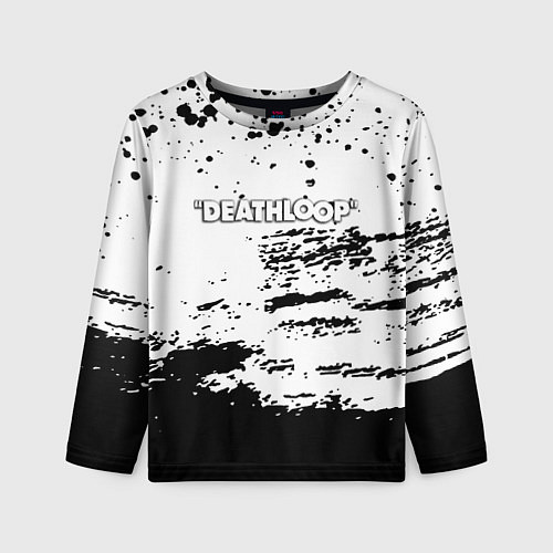 Детский лонгслив Deathloop чёрные краски / 3D-принт – фото 1