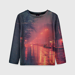 Детский лонгслив Ночные городские огни