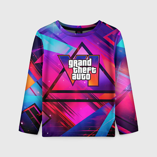 Детский лонгслив GTA 6 logo абстракция / 3D-принт – фото 1