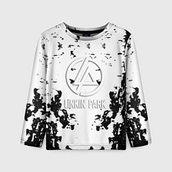 Лонгслив детский Linkin park краски лого чёрно белый, цвет: 3D-принт