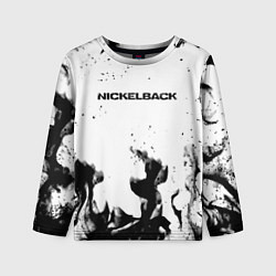 Лонгслив детский Nickelback серый дым рок, цвет: 3D-принт