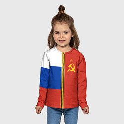 Лонгслив детский Россия и СССР, цвет: 3D-принт — фото 2