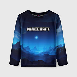 Детский лонгслив Minecraft logo night