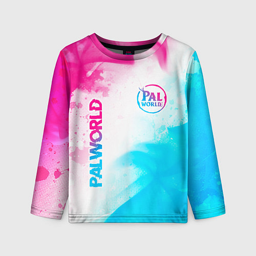 Детский лонгслив Palworld neon gradient style вертикально / 3D-принт – фото 1