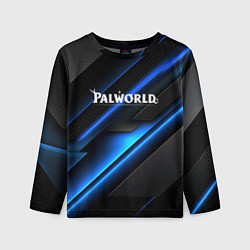 Детский лонгслив Palworld logo blue neon abstract