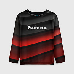 Детский лонгслив Palworld logo black red abstract