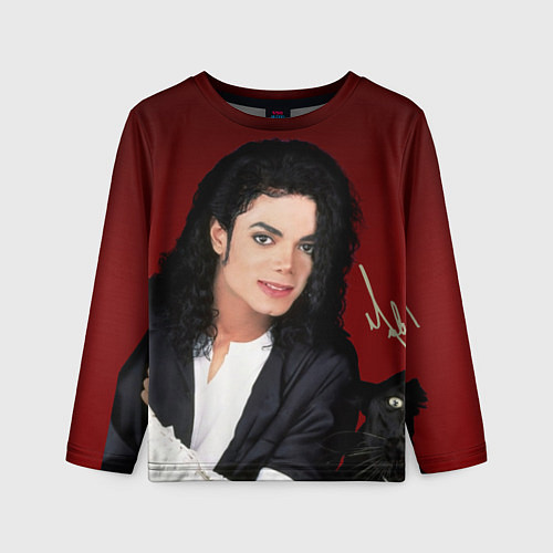 Детский лонгслив Michael Jackson с пантерой и автографом / 3D-принт – фото 1