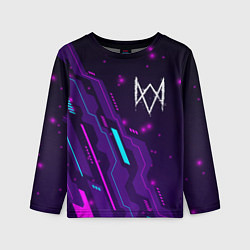 Лонгслив детский Watch Dogs neon gaming, цвет: 3D-принт