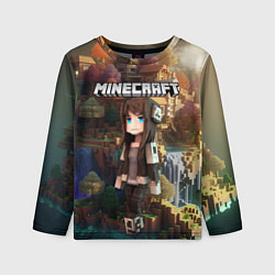 Лонгслив детский Minecraft девушка на острове, цвет: 3D-принт