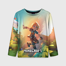 Лонгслив детский Персонаж Minecraft в атаке, цвет: 3D-принт