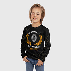 Лонгслив детский Лого AC Milan и надпись legendary football club на, цвет: 3D-принт — фото 2
