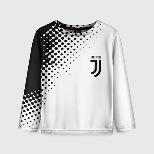 Детский лонгслив Juventus sport black geometry / 3D-принт – фото 1