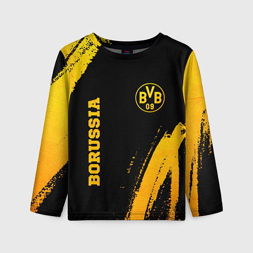 Детский лонгслив Borussia - gold gradient вертикально / 3D-принт – фото 1