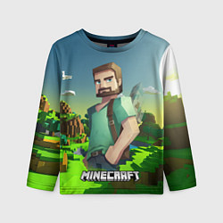Детский лонгслив Minecraft персонаж зеленый мир