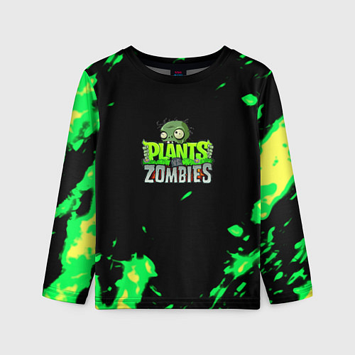 Детский лонгслив Plants vs Zombies зелёная текстура / 3D-принт – фото 1