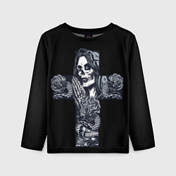 Детский лонгслив Santa muerte cross