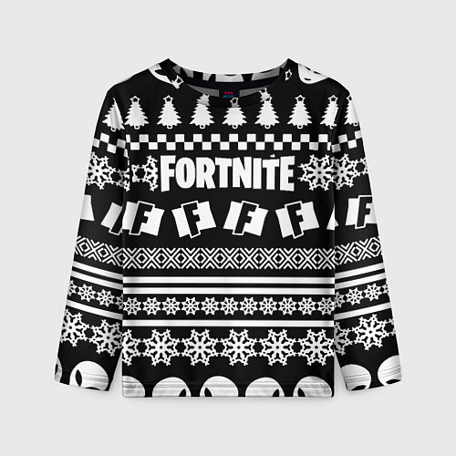 Детский лонгслив Fortnite epic games pattern / 3D-принт – фото 1