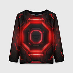 Лонгслив детский Nvidia style black and red neon, цвет: 3D-принт