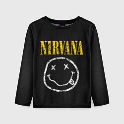 Лонгслив детский Джинсовка с nirvana, цвет: 3D-принт