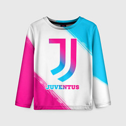 Детский лонгслив Juventus neon gradient style