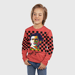 Лонгслив детский Айртон Сенна гонщик, цвет: 3D-принт — фото 2