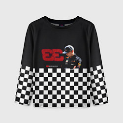 Лонгслив детский Макс Ферстаппен гонщик, цвет: 3D-принт