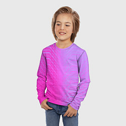 Лонгслив детский Розовые градиентные линии, цвет: 3D-принт — фото 2