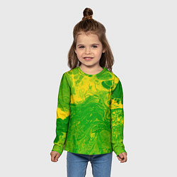 Лонгслив детский Зеленые подтеки, цвет: 3D-принт — фото 2
