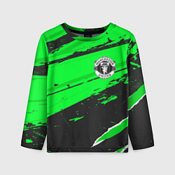 Лонгслив детский Manchester United sport green, цвет: 3D-принт