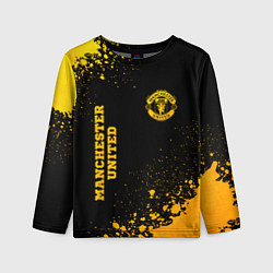 Детский лонгслив Manchester United - gold gradient вертикально