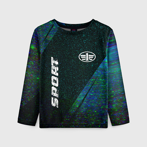Детский лонгслив FAW sport glitch blue / 3D-принт – фото 1