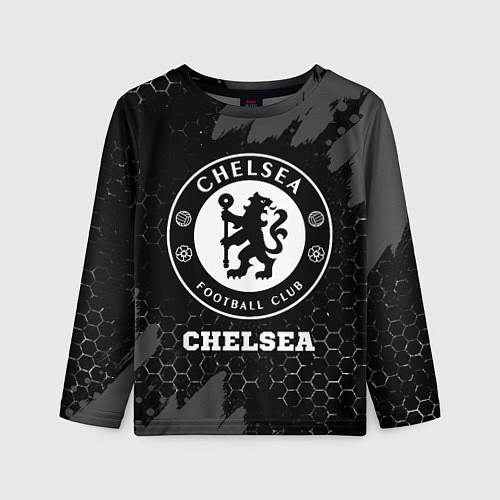 Детский лонгслив Chelsea sport на темном фоне / 3D-принт – фото 1