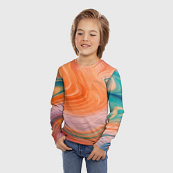 Лонгслив детский Мраморный паттерн, цвет: 3D-принт — фото 2