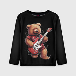 Детский лонгслив Большой плюшевый медведь играет на гитаре
