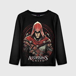 Детский лонгслив Assassins creed в красном капюшоне