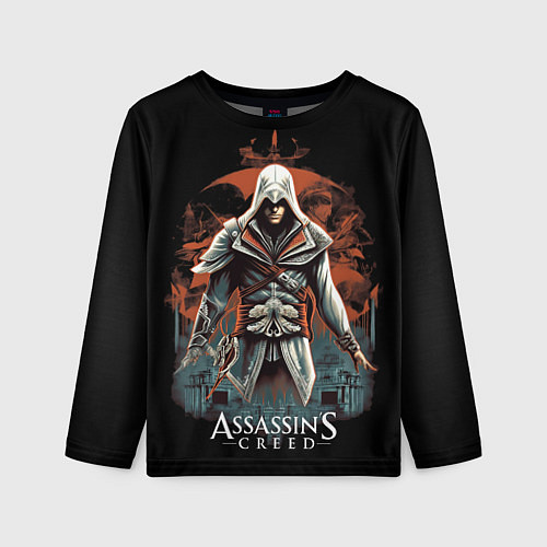 Детский лонгслив Assassins creed абстрактный фон / 3D-принт – фото 1
