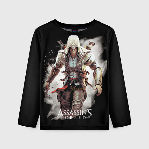 Детский лонгслив Assassins creed белая пыль / 3D-принт – фото 1