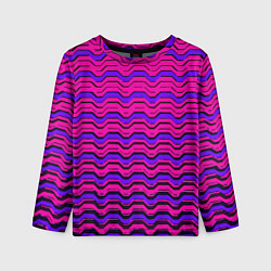 Детский лонгслив Розовые линии и чёрные полосы