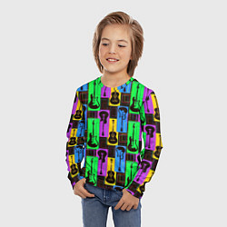 Лонгслив детский Красочные гитары, цвет: 3D-принт — фото 2